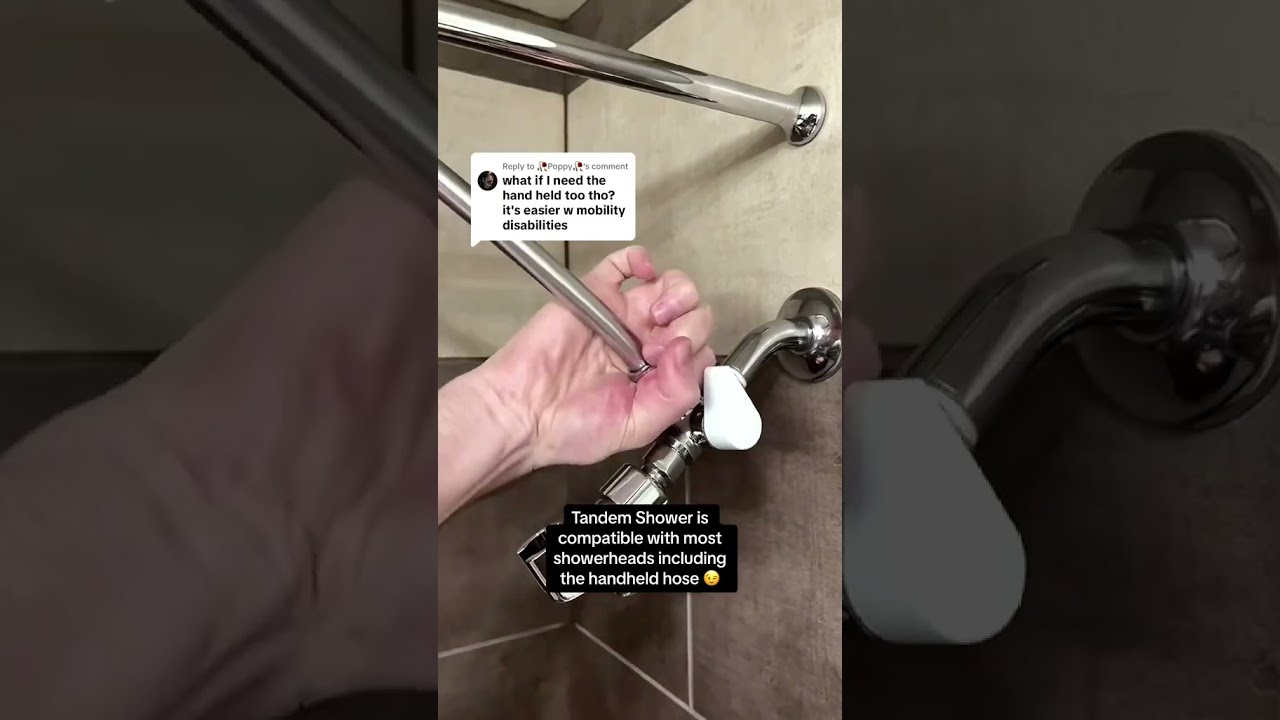 Tandem Shower is compatible with most showerheads including the detachable handheld one!