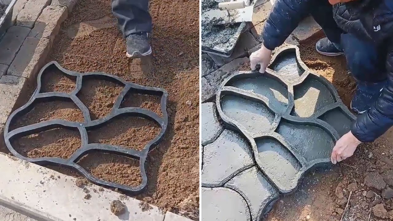 Concrete Paving Moulds - Create Your Own Patio or Path - YouTube