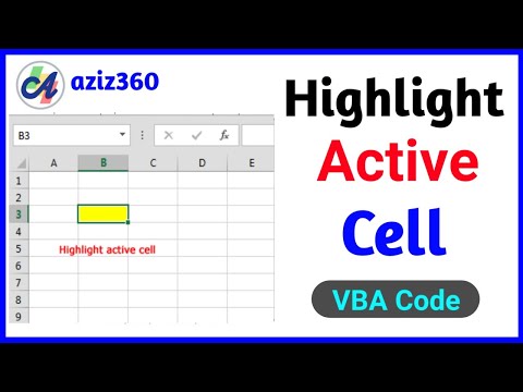 Highlight Active Cell in Excel | Excel VBA Code