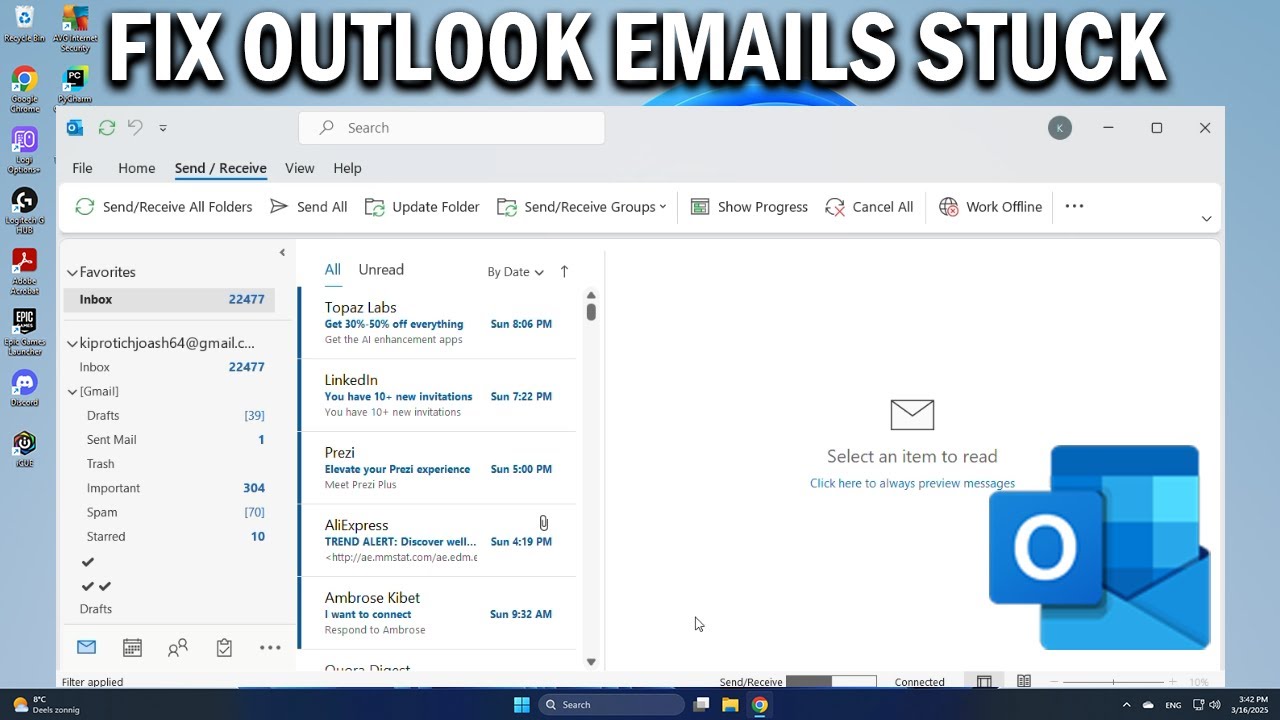 How To Fix Outlook emails stuck in Outbox - Easy Fix - YouTube