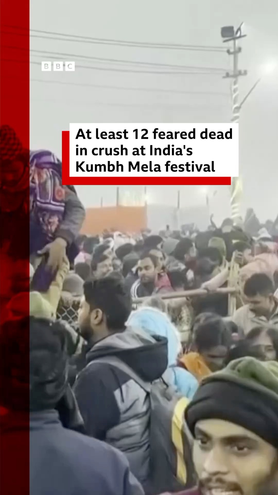 At least 12 people feared dead in crush at India’s Kumbh Mela festival. #India #BBCNews