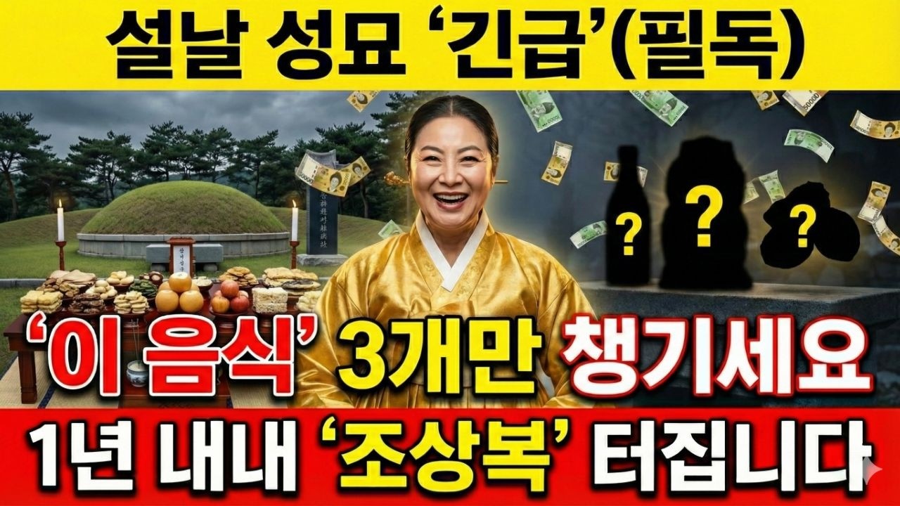 긴급! 설날 성묘, '이 음식' 딱 3개만 챙기세요. 막혔던 조상복 미친 듯이 쏟아지고 자손 대박 납니다 명절 풍습 | 성묘 | 조상복 받는 법 | 벌초 풍수