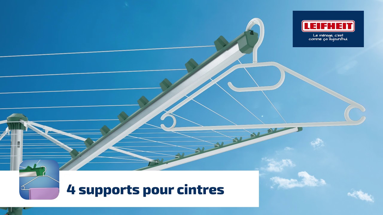 Leifheit Linomatic 400 Easy – Séchoir Parapluie Extérieur 40 M, Ouverture Facile Easy-Lift, Fils Auto-Rétractables, Fabriqué En Allemagne