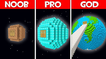 Minecraft Battle: PLANET BASE BUILD CHALLENGE - NOOB vs PRO vs HACKER vs GOD in Minecraft!