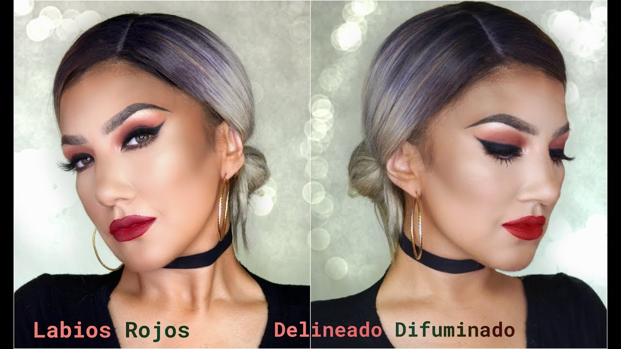 Labios Rojos y Delineado Grueso Difuso / Red Lips & Bold Eyeliner | auroramakeup