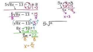 Solving an Square Root (Radical) Equation: Including Principles of Equality