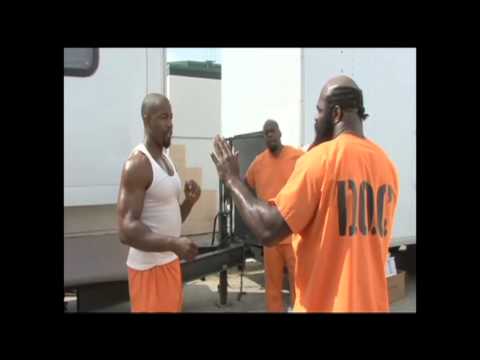 Michael Jai White and Kimbo Slice on the set of Bl...