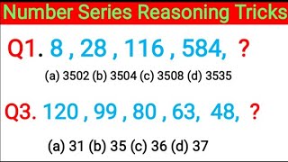 Number Series Reasoning Tricks For BSSC CHSL MTS CGL Railway UP SI All Competitive Exams