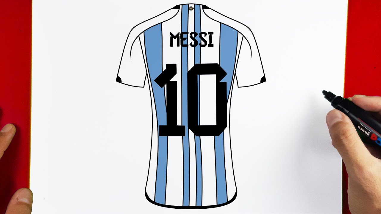 Cómo Dibujar Camiseta 10 Messi Argentina - Mundial Qatar 2022 