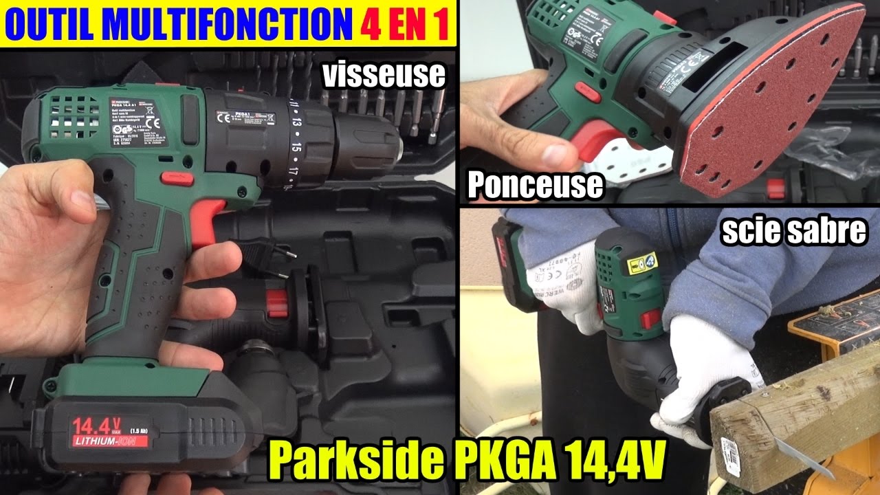 outil multifonction 4 en 1 lidl parkside pkga 14.4v 16v cordless  combination tool akku-kombigerät - YouTube