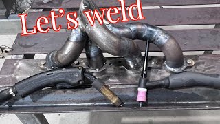 Welding the second steam pipe turbo manifold