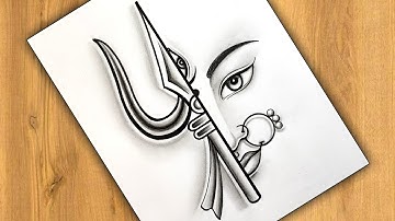 How To Draw Durga Maa Half Face With Trishul | Navratri Drawing Step By Step | Pencil Sketch