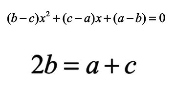 Quadratic Equation | Prove 2b = a+c || Class 10 Maths RBSE CBSE NCERT