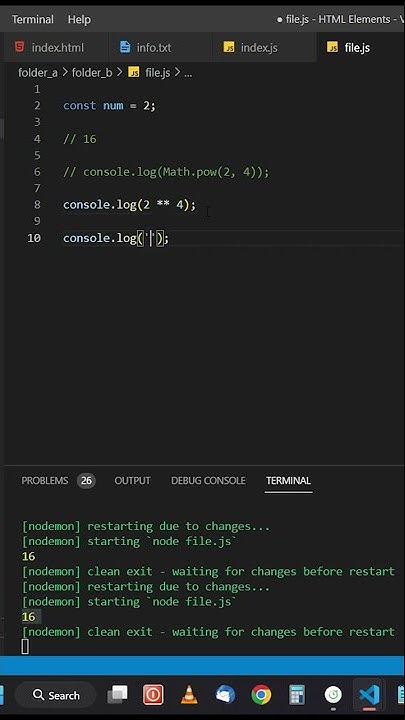 Exponentiation operator in #javascript #shorts - YouTube