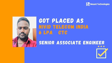 Besant Technologies Bangalore Reviews | Anand Got Placed in NIVID Telecom 6LPA | Success Story