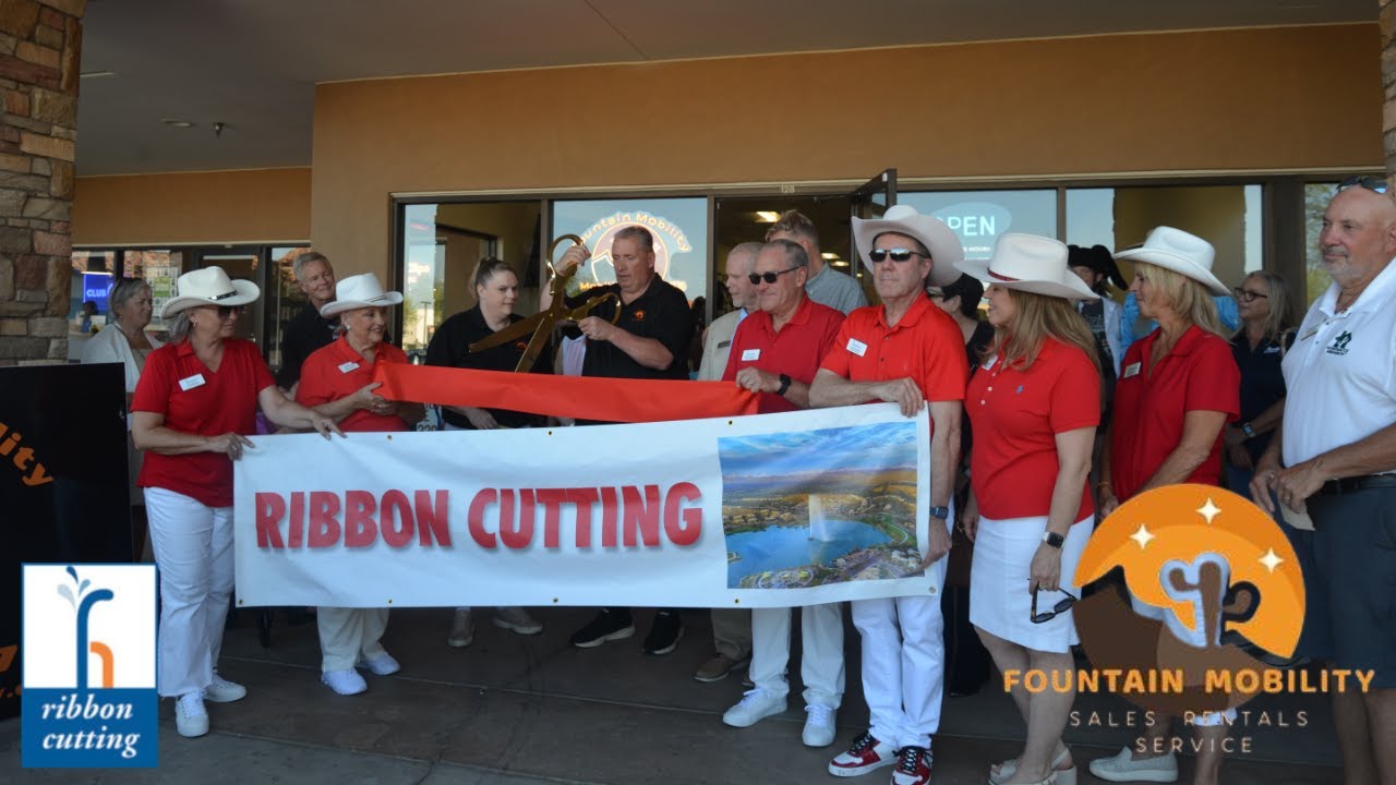 Fountain Mobility Ribbon Cutting Ceremony in Fountain Hills Arizona in the Bashas Plaza