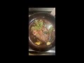 Frying lamb steak with spinach using a netherton foundry 9 23cm oven safe spun iron chefs pan