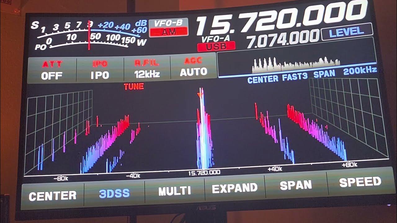 Radio New Zealand 15720 kHz Shortwave Yaesu FTdx10 on End fed V antenna