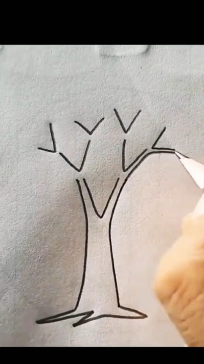 HOW TO DRAW TREE IN EASY WAY (STEP BY STEP) ✍ #shorts #status #art #stepbystep #drawing #easy #tree