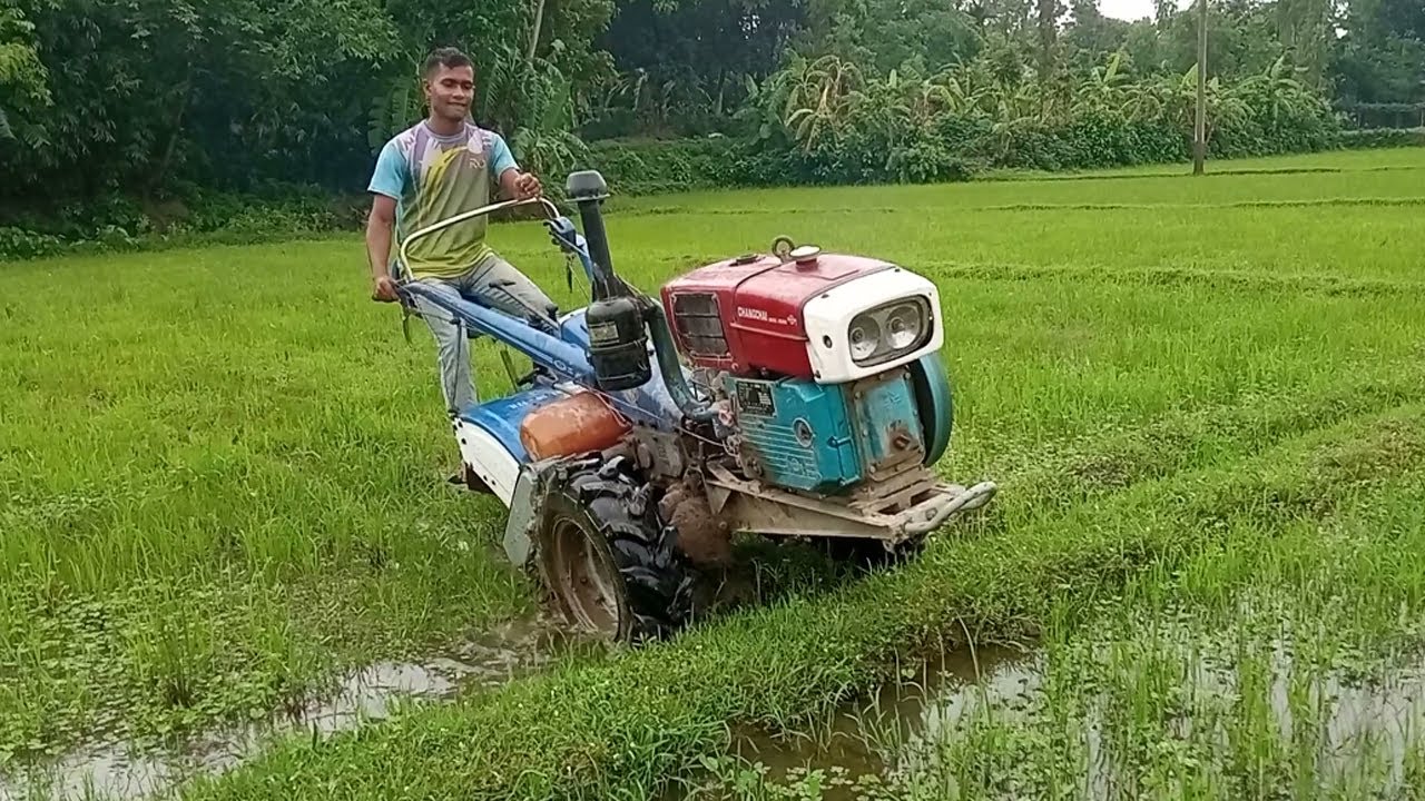 পাওয়ার টিলার ড্রেন পার করা হলো কিভাবে দেখুন[Drop the tiller off the road] power trailer, powerTiller