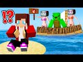 Sad jj is alone on the island tv woman mikey camera woman dropped out of jj in minecraft  maizen