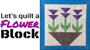 Machine Quilting for Beginners: Triple Tulip Flower Quilt Block, Quilting Tutorial with Leah Day