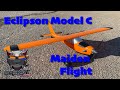 Eclipson Model C First Crash, and Flights,   3D printed RC plane