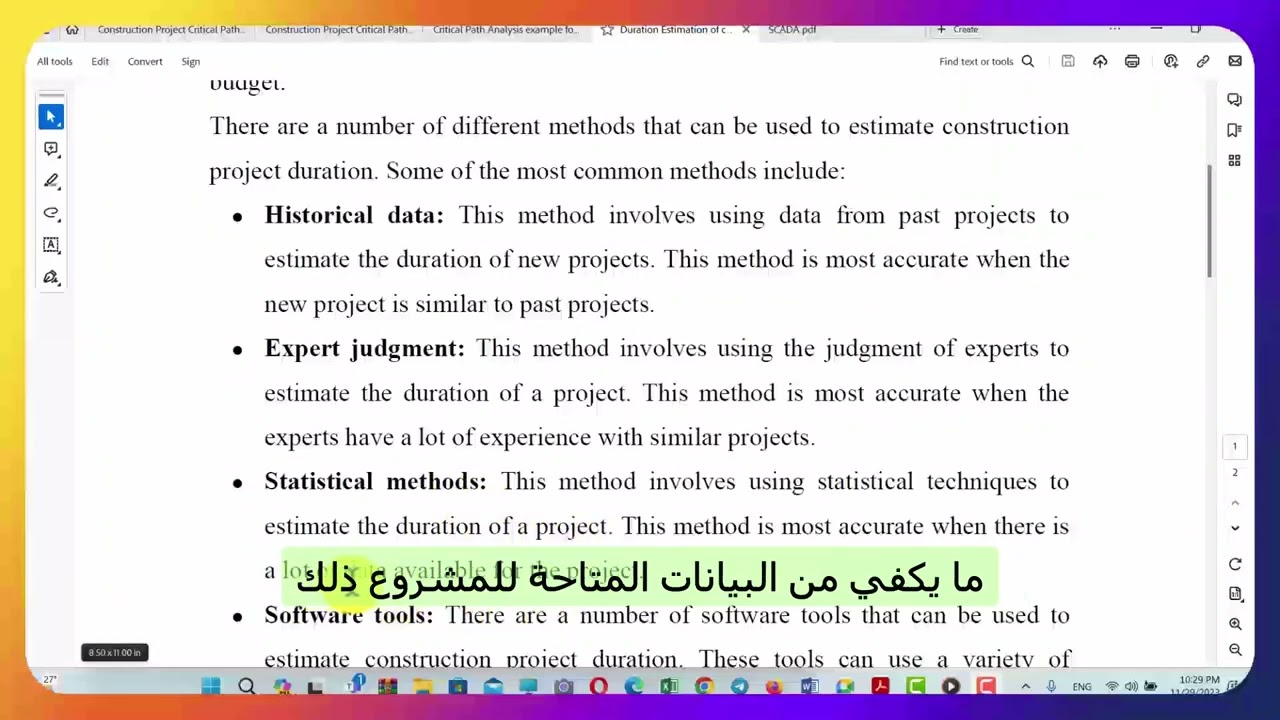 Project Duration Estimation