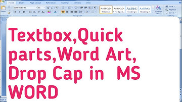 tutorial#18,how to insert TextBox,Quick parts,Word Art,Drop Cap in Ms word|Noble Expert|Urdu