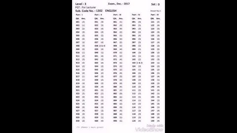 official answerkey of pgt english htet