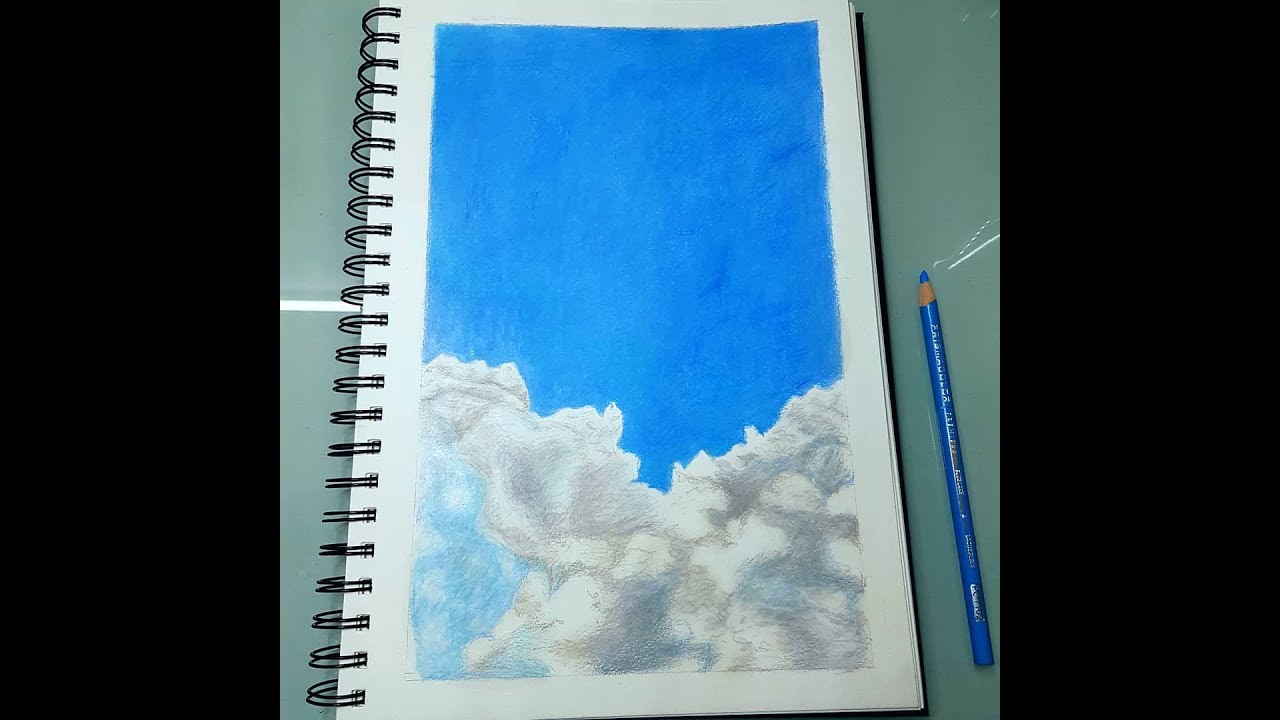 Drawing Clouds Using Colored Pencils Timelapse YouTube