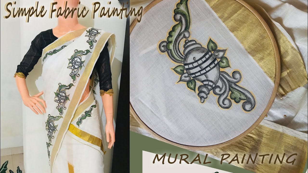 Mural Painting On Saree | Simple Fabric Painting | For Beginners ...