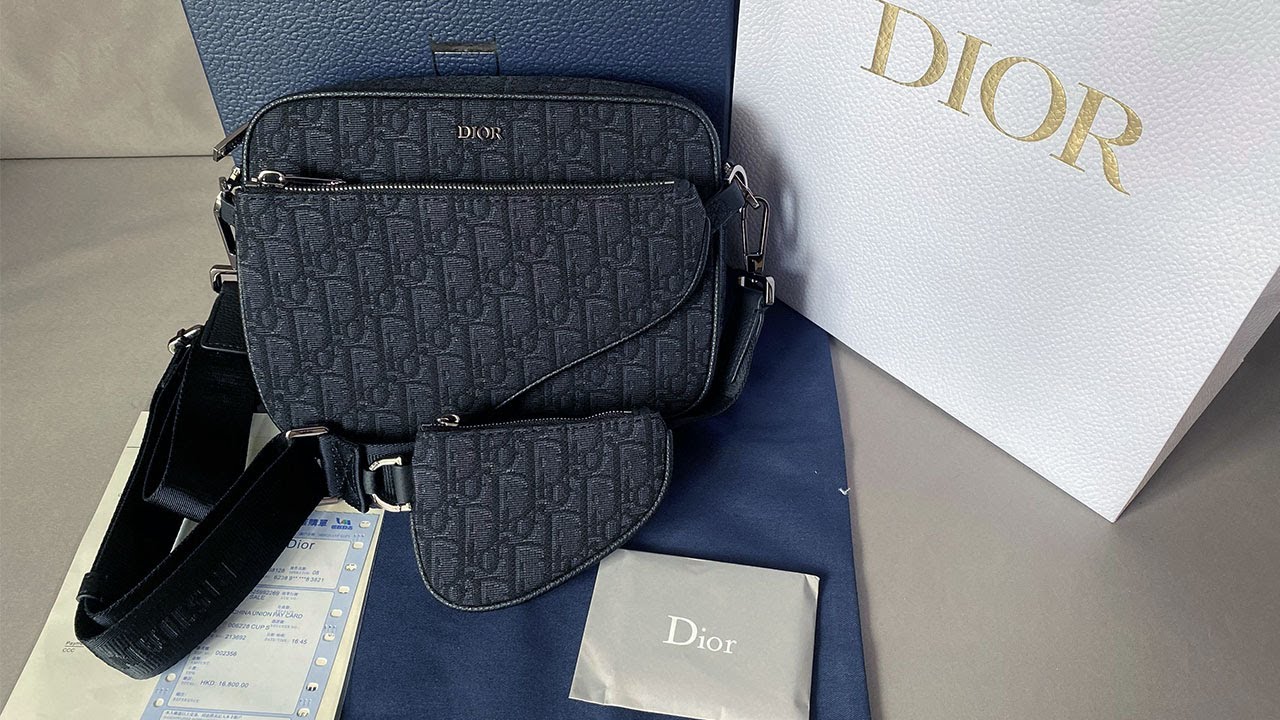 Dior Saddle Triple Pouch Black Dior Oblique Jacquard Review