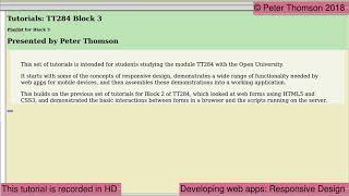 Welcome to the Playlist for Block 3 of the Module TT284 with the Open University
