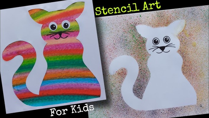 Stencil art for kids | DIY - Cat stencil for school student beginners - Gyaneshwari - YouTube stencil-art-for-kids-diy-cat-stencil-for-school-student-beginners-gyaneshwari-youtube