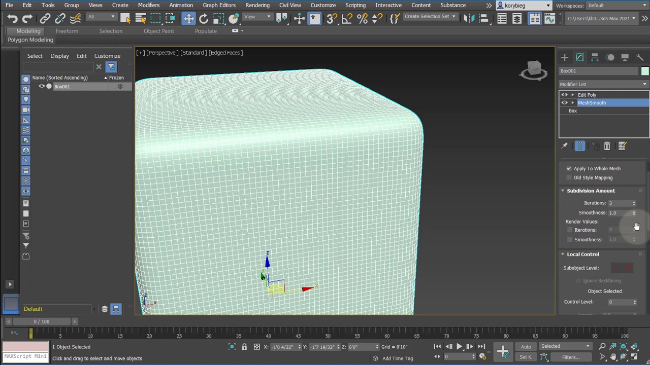 3ds Max Tutorial: Meshsmooth and Turbosmooth Modifiers - YouTube