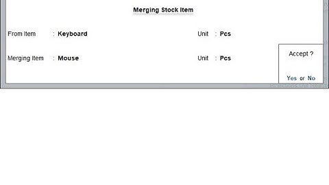 Tally Add On : Merging Stock Item in TallyPrime Software.