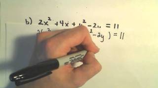 Celebrity Identifying a Conic from an Equation by Completing the Square, Ex 1 Profile