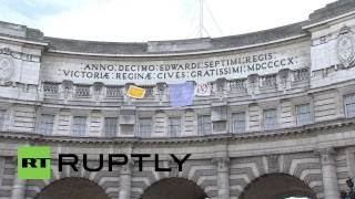 Squatters occupy London's iconic Admiralty Arch