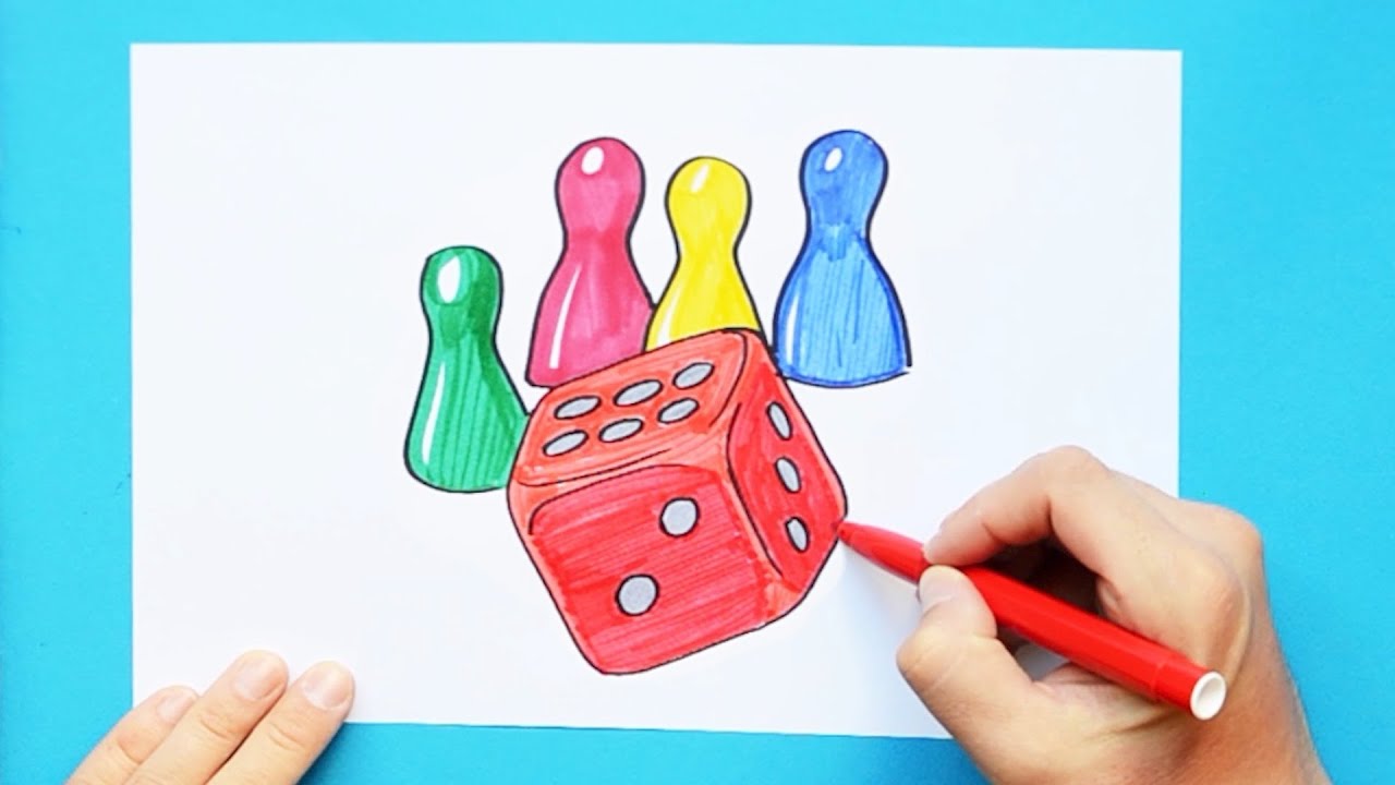 Ludo Indoor Games Drawing For Kids 109