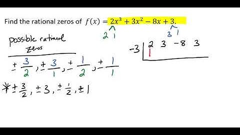 Using the Rational Root Test to Find the Zeros Video