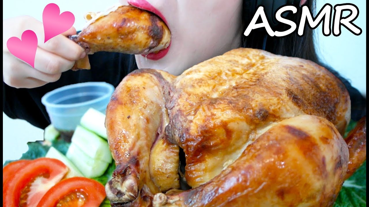 로티세리 치킨 리얼사운드 먹방 ASMR Whole Rotisserie CHICKEN (EATING SOUNDS) No Talking