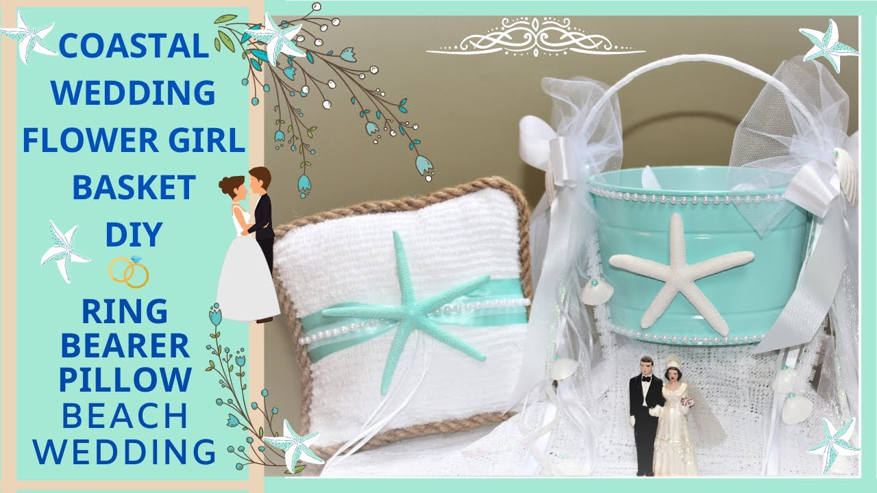 Coastal Flower Girl Basket Ring Bearer Pillow Diy Beach Wedding