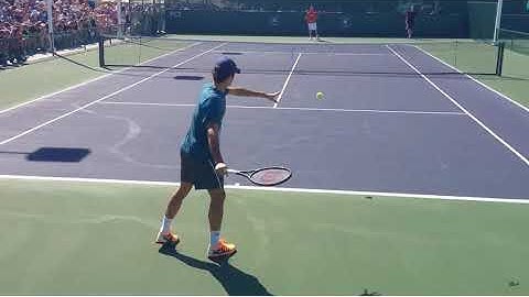 Federer warm up slow motion forehand