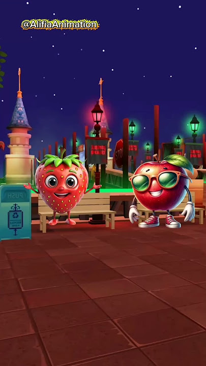 Strawberries and Apples Turn Into Zombies #shortvideo #comedy #shorts #viral #cartoon #funny