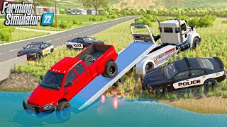 PULLING MY STOLEN TRUCK OUT OF THE RIVER (it’s totaled) (SURVIVAL FARMING)