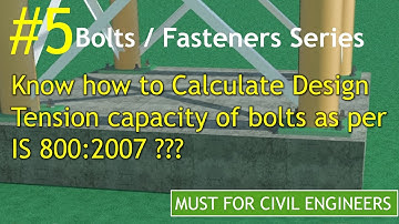Design Tension strength of bolt as per IS 800:2007 eCivil-Tech 2020