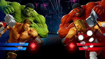 HULK & THOR VS RED HULK & RED THOR (Very Hard) Marvel vs Capcom Infinite Gameplay