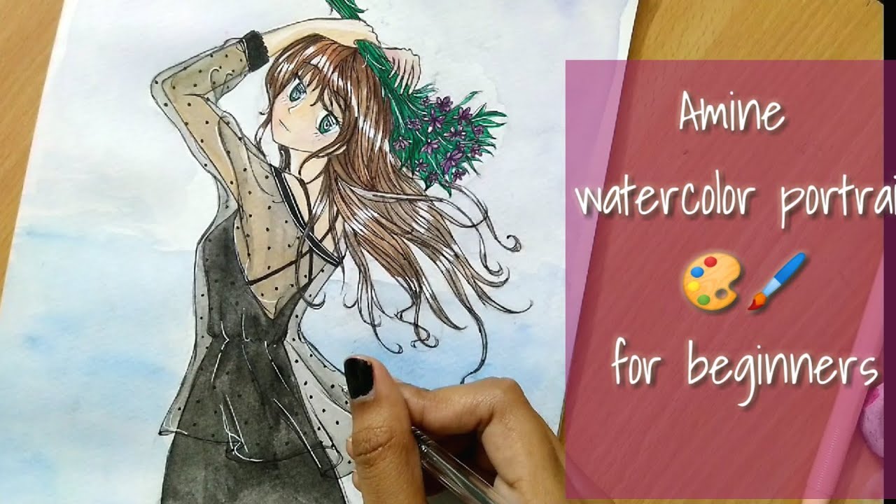 •Anime Art• Watercolor painting tutorial for beginners•• SPEEDPAINT