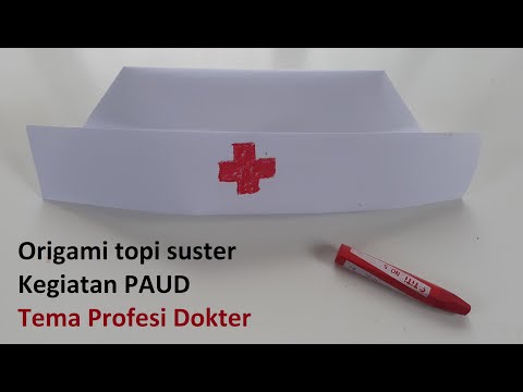 Cara melipat bentuk topi suster | PJJ TK Tema Profesi Dokter